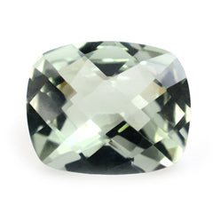 GREEN AMETHYST CHECKER CUT CUSHION 11X9MM 3.25 Cts.