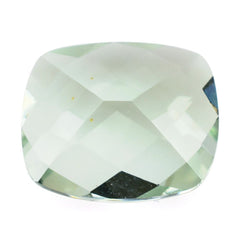 GREEN AMETHYST CHECKER CUT CUSHION 11X9MM 3.25 Cts.