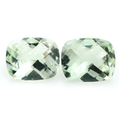 GREEN AMETHYST CHECKER CUT CUSHION 11X9MM 3.25 Cts.