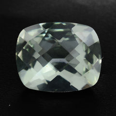 GREEN AMETHYST CHECKER CUT CUSHION 11X9MM 3.25 Cts.