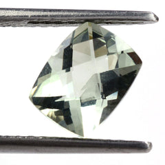 GREEN AMETHYST CHECKER CUT CUSHION 9X7MM 1.88 Cts.
