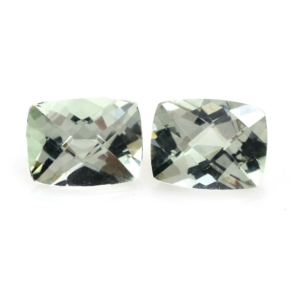 GREEN AMETHYST CHECKER CUT CUSHION 9X7MM 1.88 Cts.