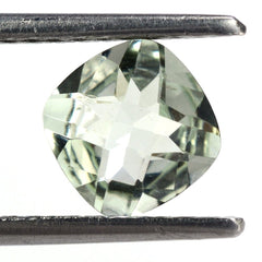GREEN AMETHYST CHECKER CUT CUSHION 7X7MM 1.18 Cts.