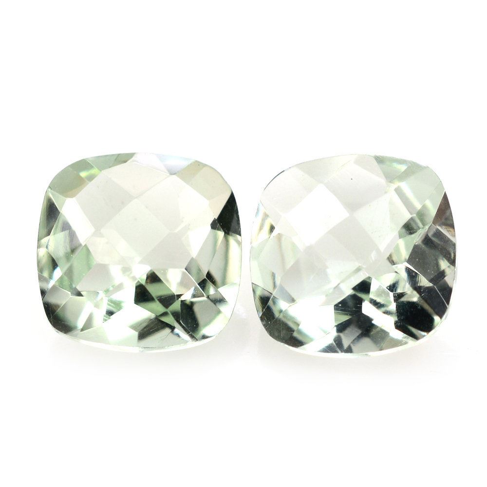 GREEN AMETHYST CHECKER CUT CUSHION 7X7MM 1.18 Cts.