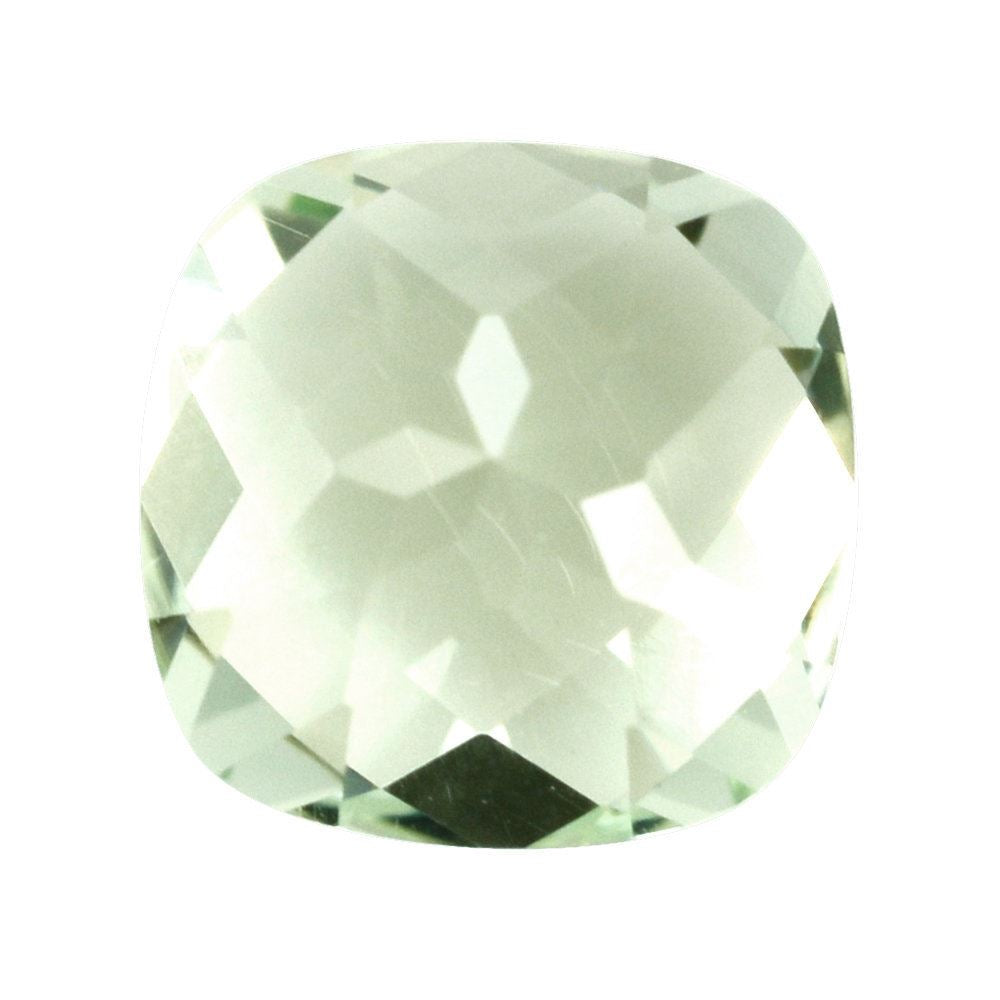 GREEN AMETHYST CHECKER CUT CUSHION 8MM 2.00 Cts.