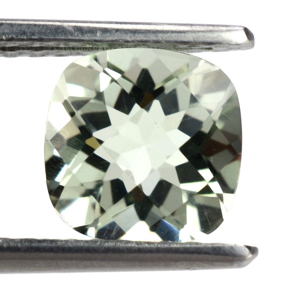 GREEN AMETHYST CHECKER CUT CUSHION 8MM 2.00 Cts.