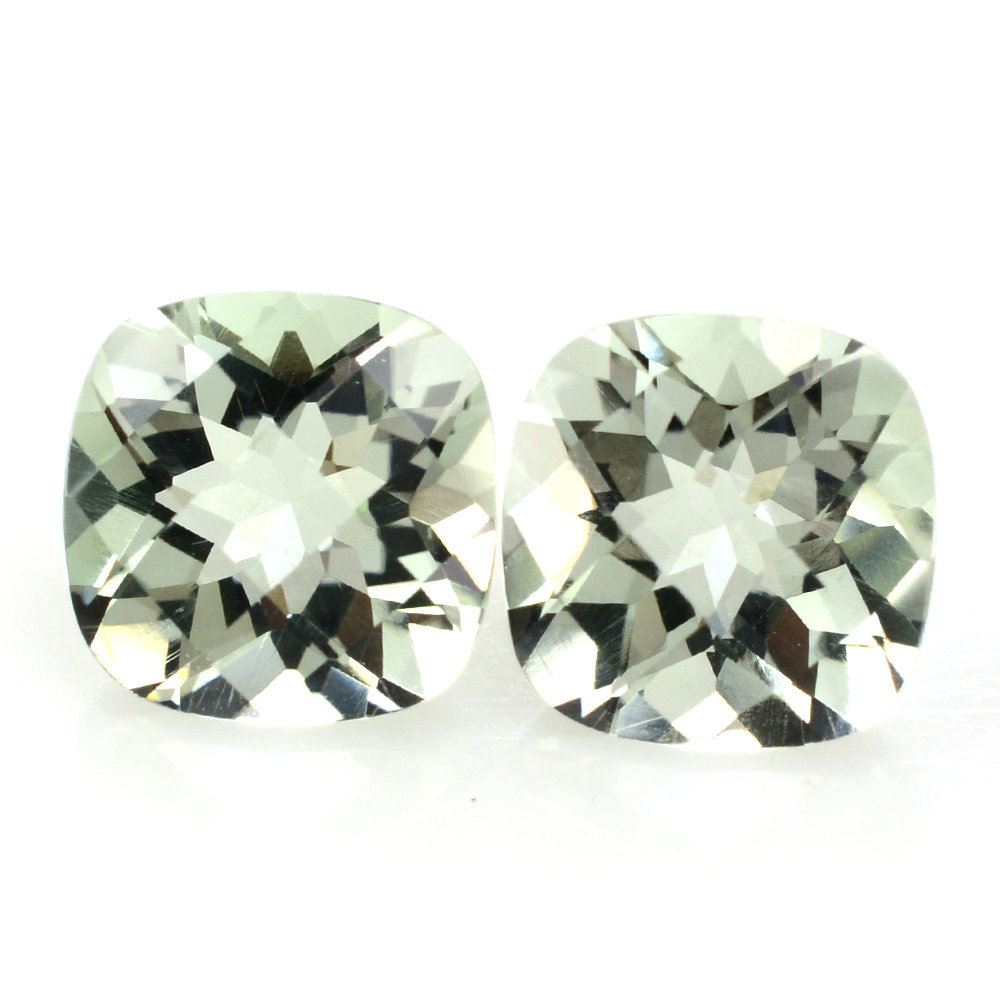 GREEN AMETHYST CHECKER CUT CUSHION 8MM 2.00 Cts.