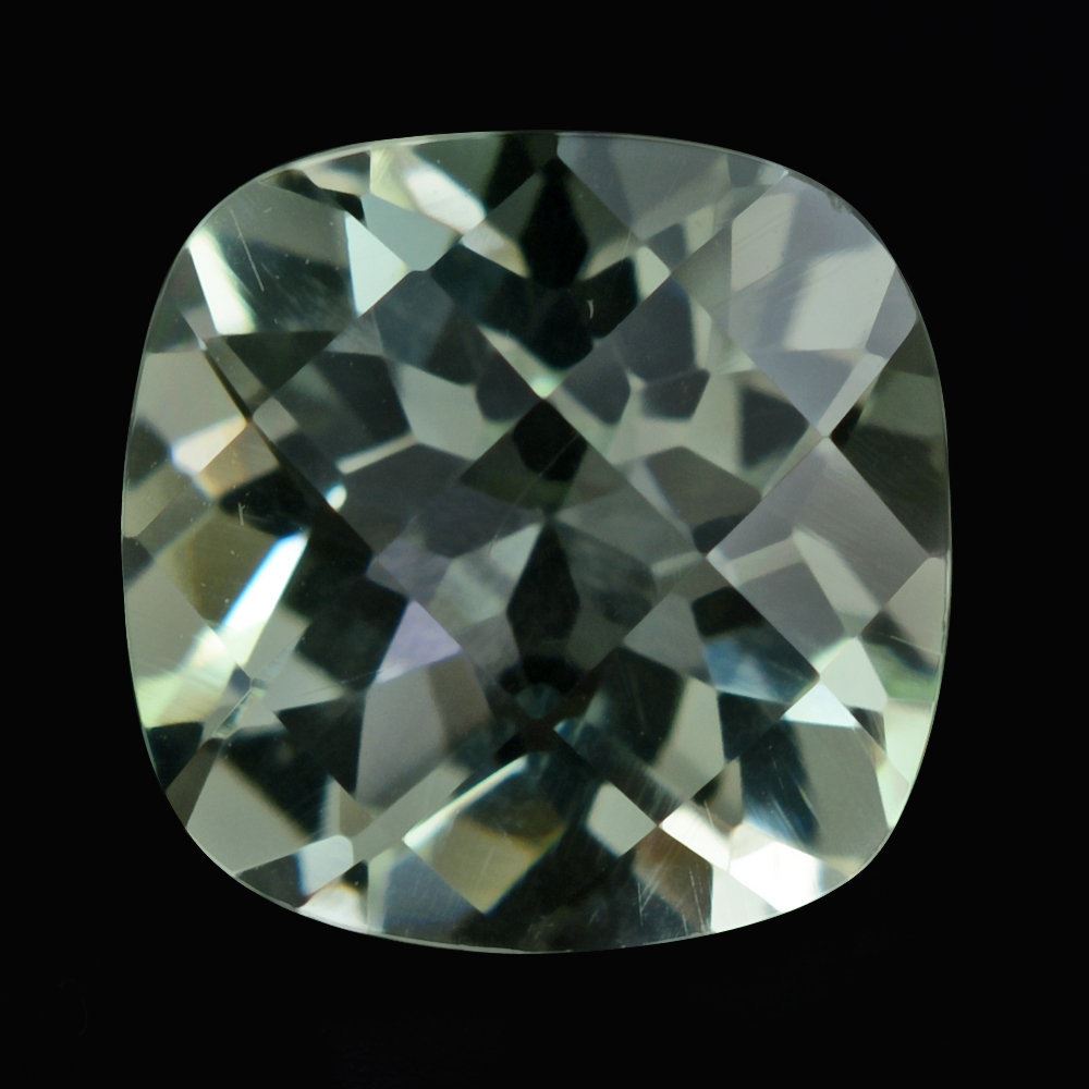 GREEN AMETHYST CHECKER CUT CUSHION 8MM 2.00 Cts.