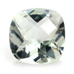GREEN AMETHYST CHECKER CUT CUSHION 9MM 2.65 Cts.
