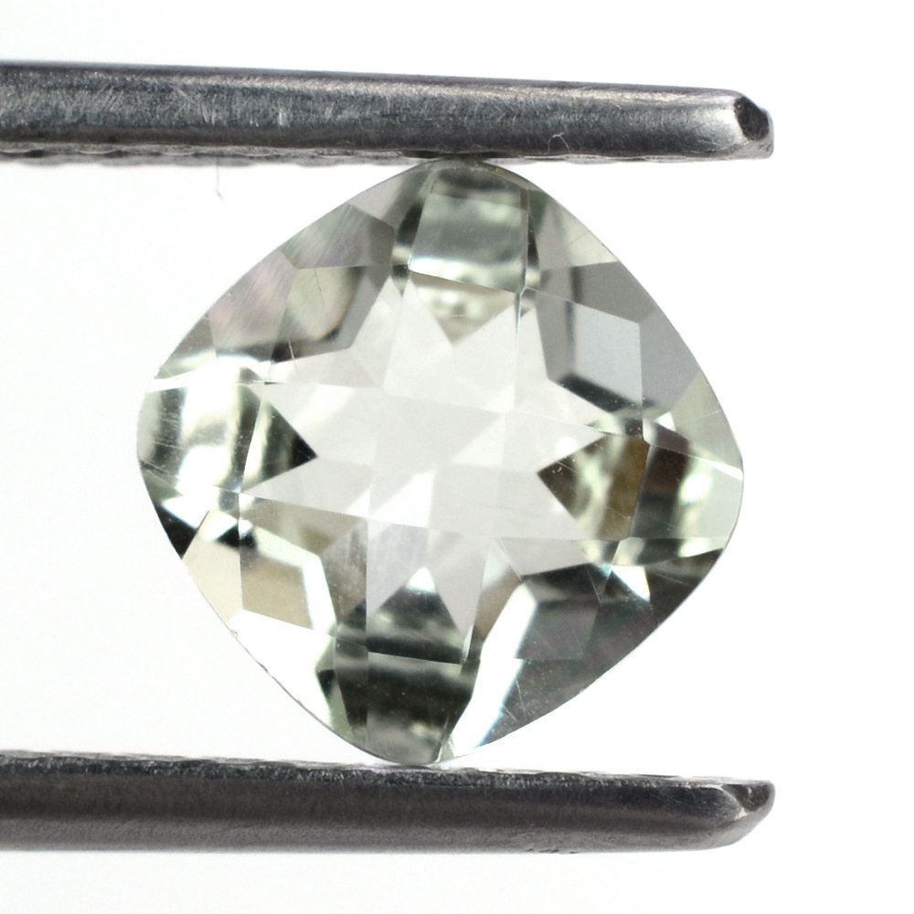GREEN AMETHYST CHECKER CUT CUSHION 7MM 1.32 Cts.