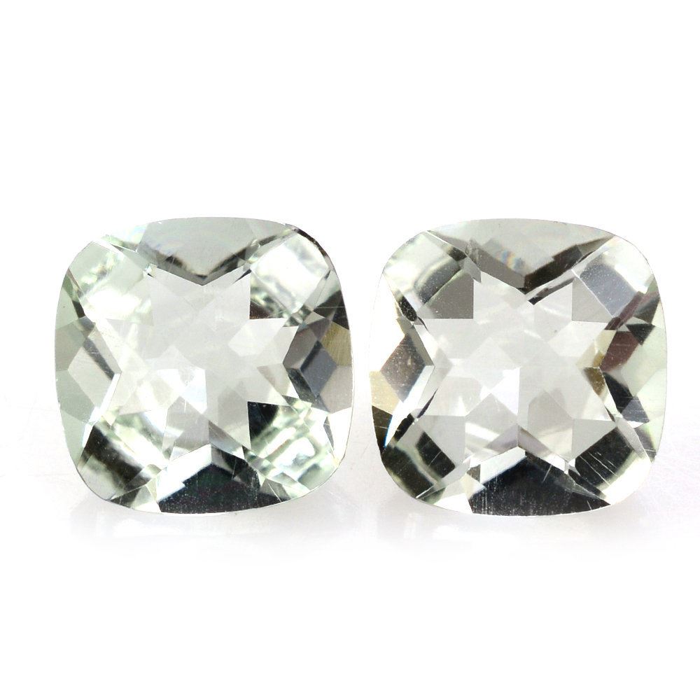 GREEN AMETHYST CHECKER CUT CUSHION 7MM 1.32 Cts.