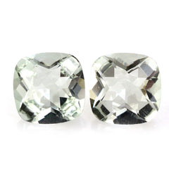 GREEN AMETHYST CHECKER CUT CUSHION 7MM 1.32 Cts.