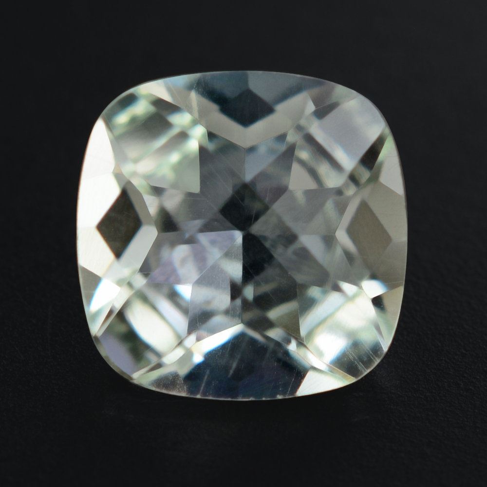 GREEN AMETHYST CHECKER CUT CUSHION 7MM 1.32 Cts.