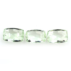 GREEN AMETHYST ROSE CUT BRIOLETTE CUSHION (FULL DRILL) (TWO HOLE) 12X8MM 3.46 Cts.
