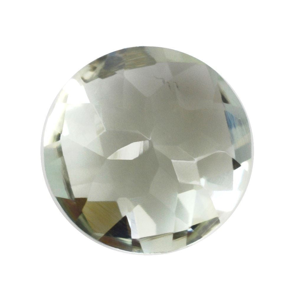 GREEN AMETHYST CHECKER CUT ROUND 9MM 2.25 Cts.