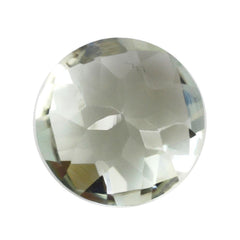 GREEN AMETHYST CHECKER CUT ROUND 9MM 2.25 Cts.