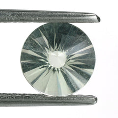 GREEN AMETHYST DIAMOND CUT BRIOLETTE ROUND 8MM 1.58 Cts.