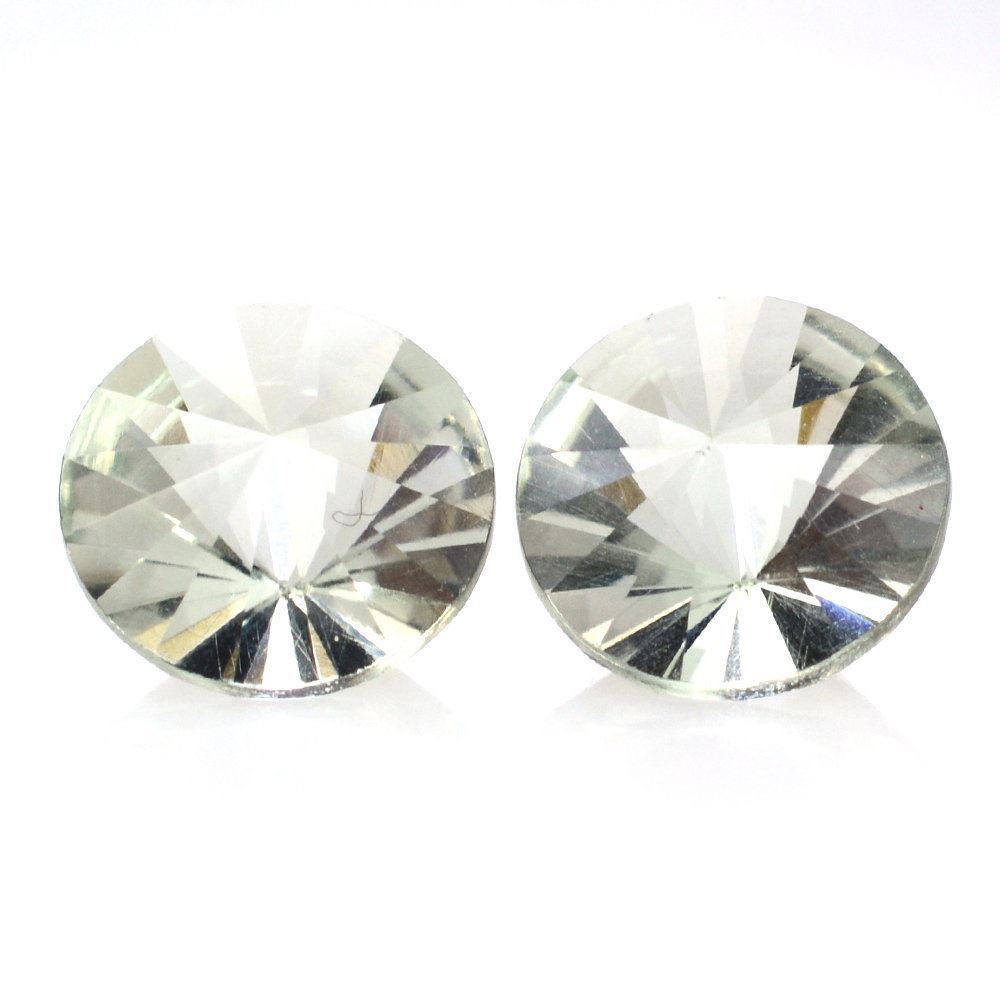 GREEN AMETHYST DIAMOND CUT BRIOLETTE ROUND 8MM 1.58 Cts.