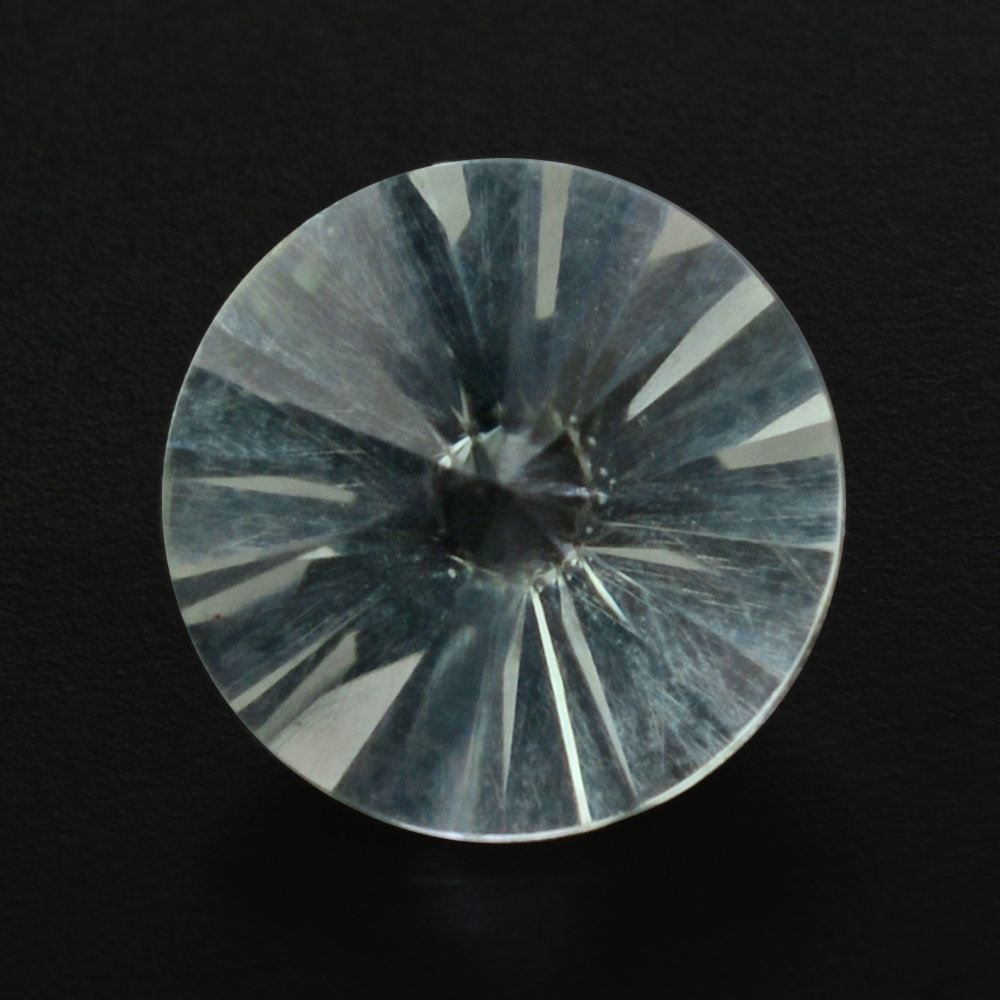GREEN AMETHYST DIAMOND CUT BRIOLETTE ROUND 8MM 1.58 Cts.