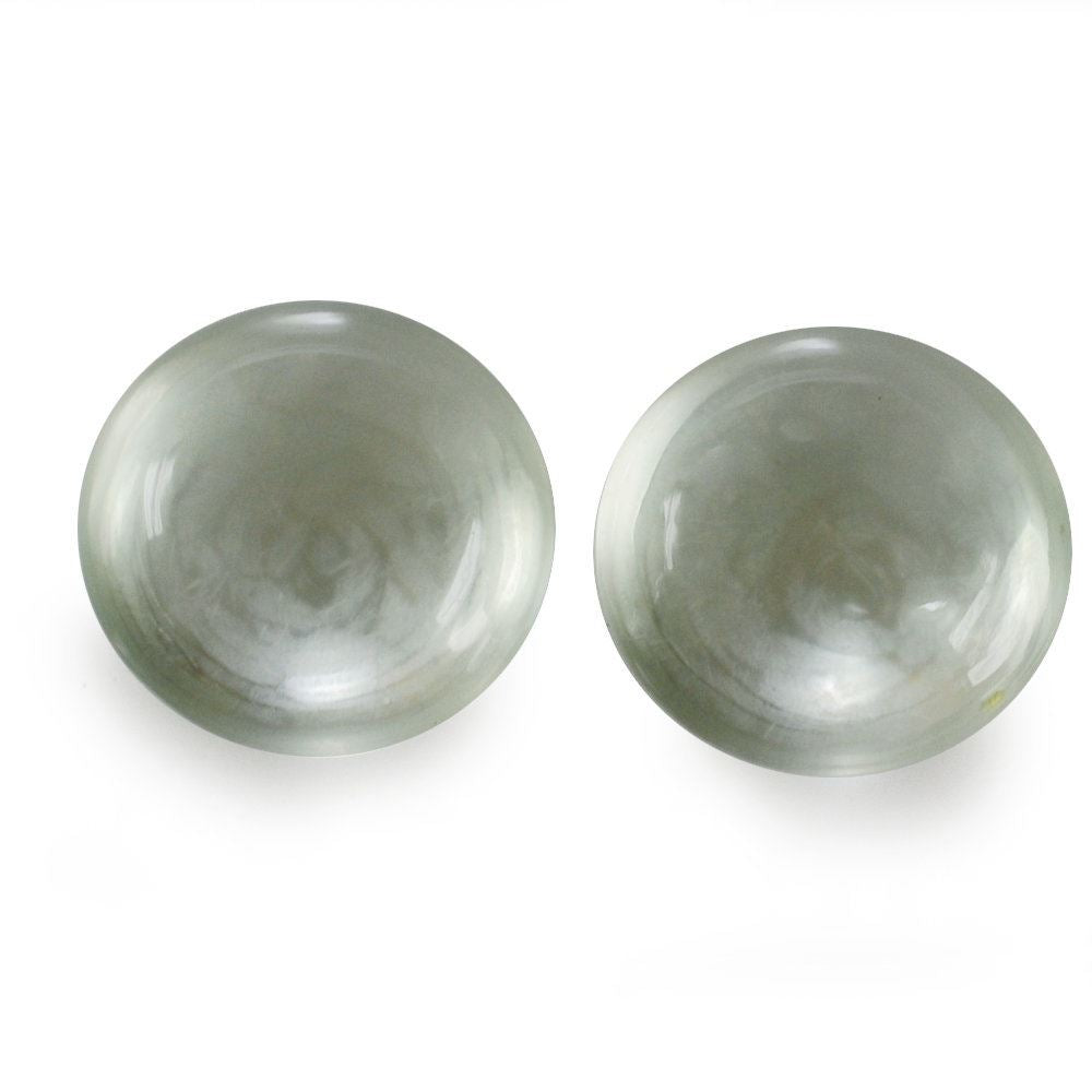 GREEN AMETHYST LENTIL ROUND (FROSTED ONE SIDE) 7MM 1.18 Cts.