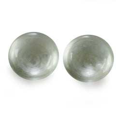 GREEN AMETHYST LENTIL ROUND (FROSTED ONE SIDE) 7MM 1.18 Cts.
