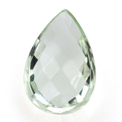 GREEN AMETHYST CHECKER PEAR CAB 12X8MM 2.43 Cts.