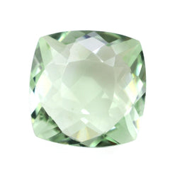 GREEN AMETHYST ANTIKE CUSHION WITH ONE SIDE TABLE & ONE SIDE CHECKER CUT (DES#24) 12MM 6.50 Cts.