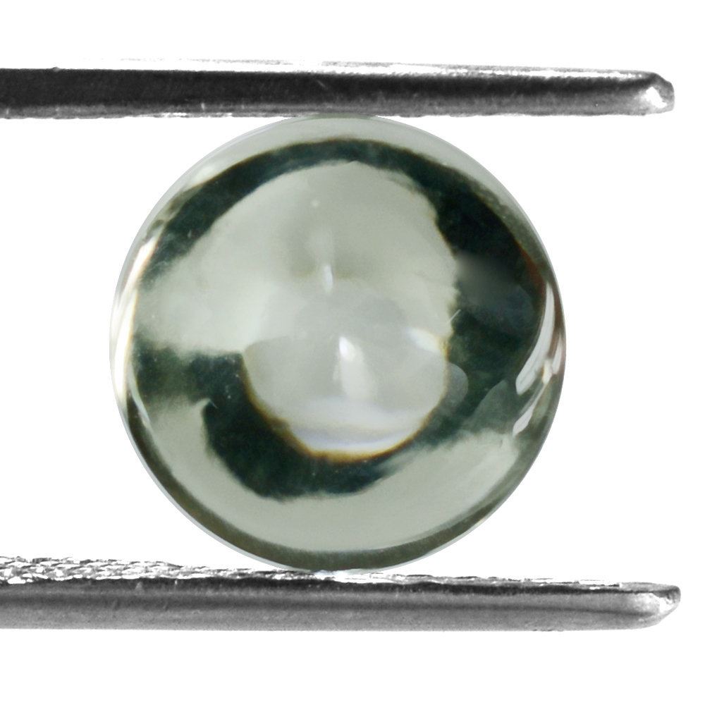 GREEN AMETHYST BUFFTOP ROUND 10MM 3.55 Cts.