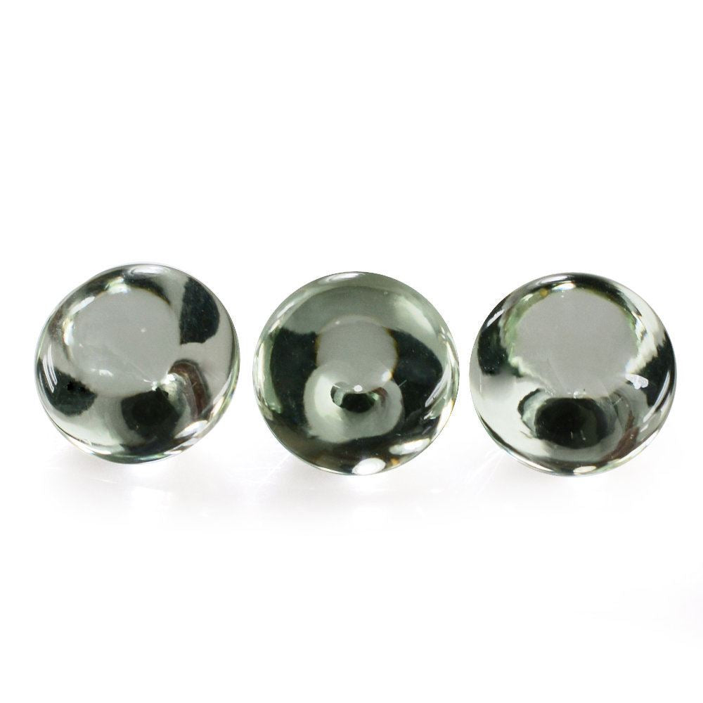 GREEN AMETHYST BUFFTOP ROUND 10MM 3.55 Cts.