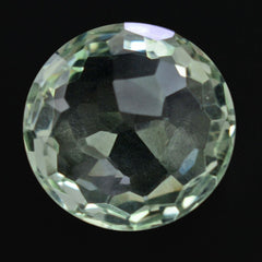 GREEN AMETHYST IRREGULAR CUT BRIOLETTE ROUND 11MM 3.75 Cts.