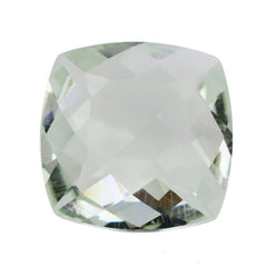 GREEN AMETHYST ANTIKE CUSHION WITH ONE SIDE TABLE & ONE SIDE CHECKER CUT (DES#24) 12MM 5.60 Cts.