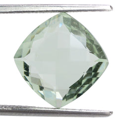 GREEN AMETHYST ANTIKE CUSHION WITH ONE SIDE TABLE & ONE SIDE CHECKER CUT (DES#24) 12MM 5.60 Cts.