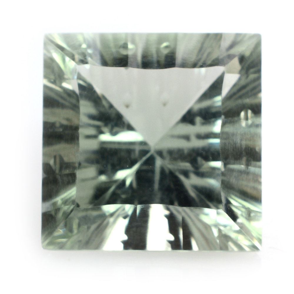 GREEN AMETHYST CONCAVE SPLENDOR CUT SQUARE (DES#41) 12MM 7.17 Cts.