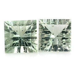 GREEN AMETHYST CONCAVE SPLENDOR CUT SQUARE (DES#41) 12MM 7.17 Cts.