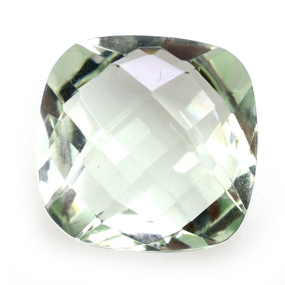 GREEN AMETHYST BRIOLETTE CUSHION 11MM 4.85 Cts.