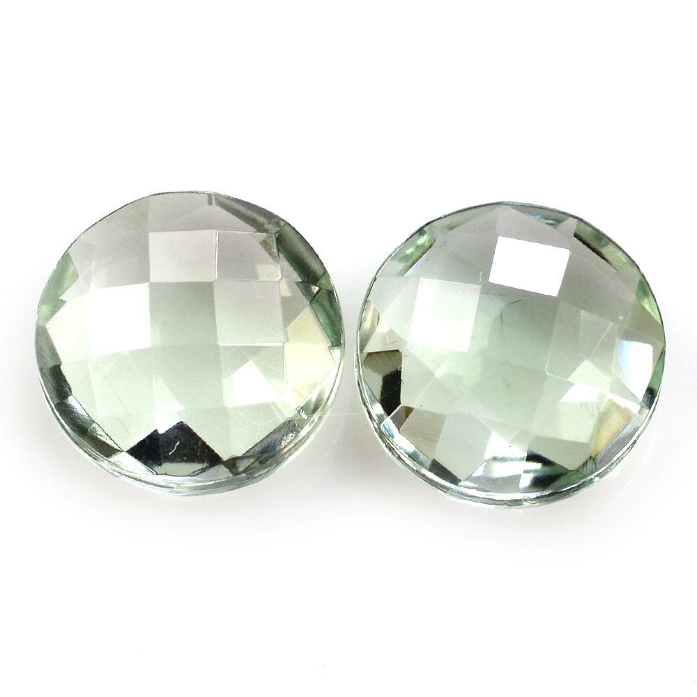 GREEN AMETHYST BRIOLETTE ROUND 12MM 5.91 Cts.