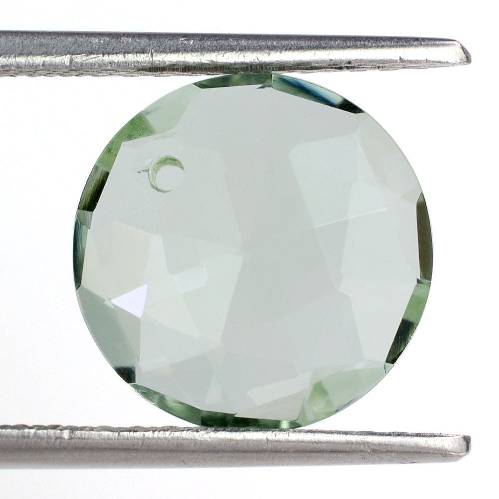 GREEN AMETHYST BRIOLETTE ROUND (FULL DRILL) 12MM 3.59 Cts.