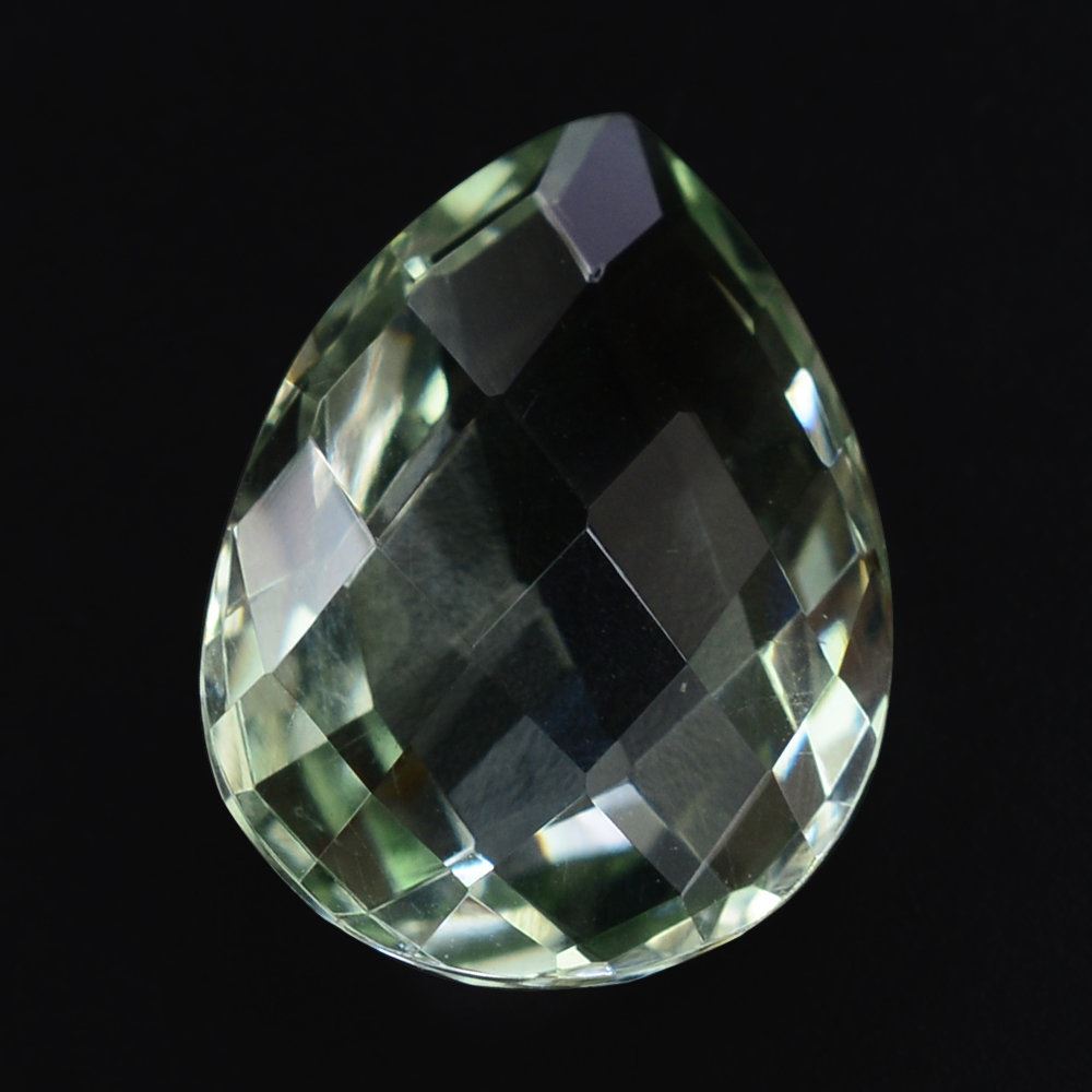 GREEN AMETHYST BRIOLETTE PEAR 13X10MM 3.90 Cts.