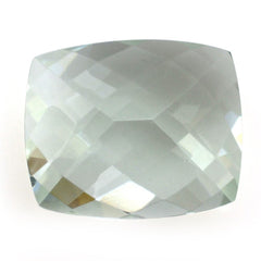 GREEN AMETHYST CHECKER CUT CUSHION 12X10MM 4.57 Cts.