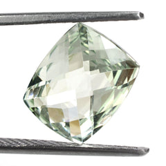 GREEN AMETHYST CHECKER CUT CUSHION 12X10MM 4.57 Cts.