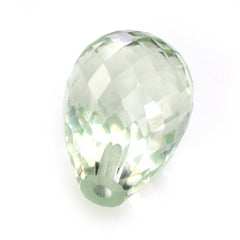 GREEN AMETHYST FACETED DROPS (HALF DRILL) 12X8MM 5.37 Cts.