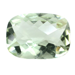 GREEN AMETHYST CHECKER CUT CUSHION 14X10MM 5.50 Cts.