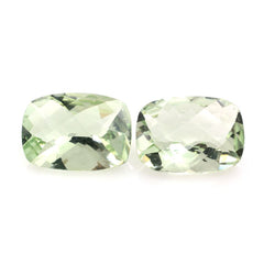 GREEN AMETHYST CHECKER CUT CUSHION 14X10MM 5.50 Cts.