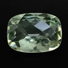 GREEN AMETHYST CHECKER CUT CUSHION 14X10MM 5.50 Cts.