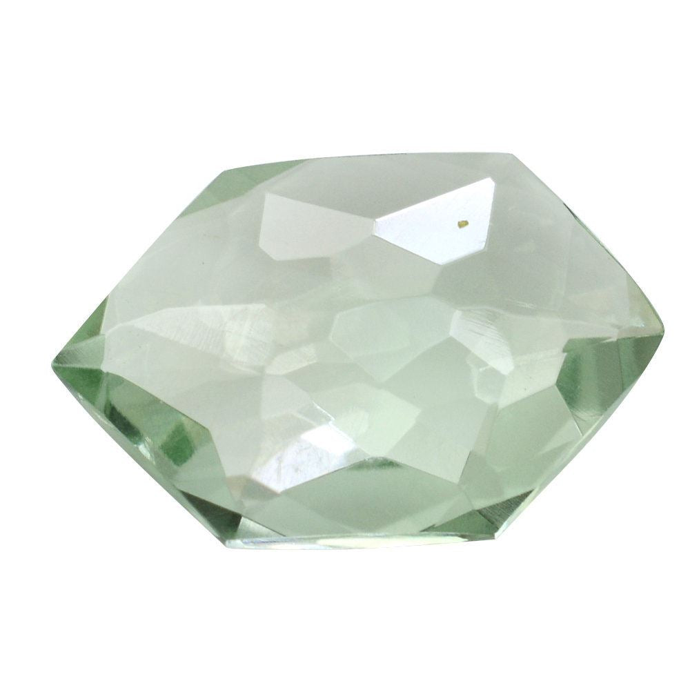 GREEN AMETHYST IRREGULAR CUT BRIOLETTE HEXAGON (SPECIAL/CLEAN) 16X10.50MM 4.69 Cts.