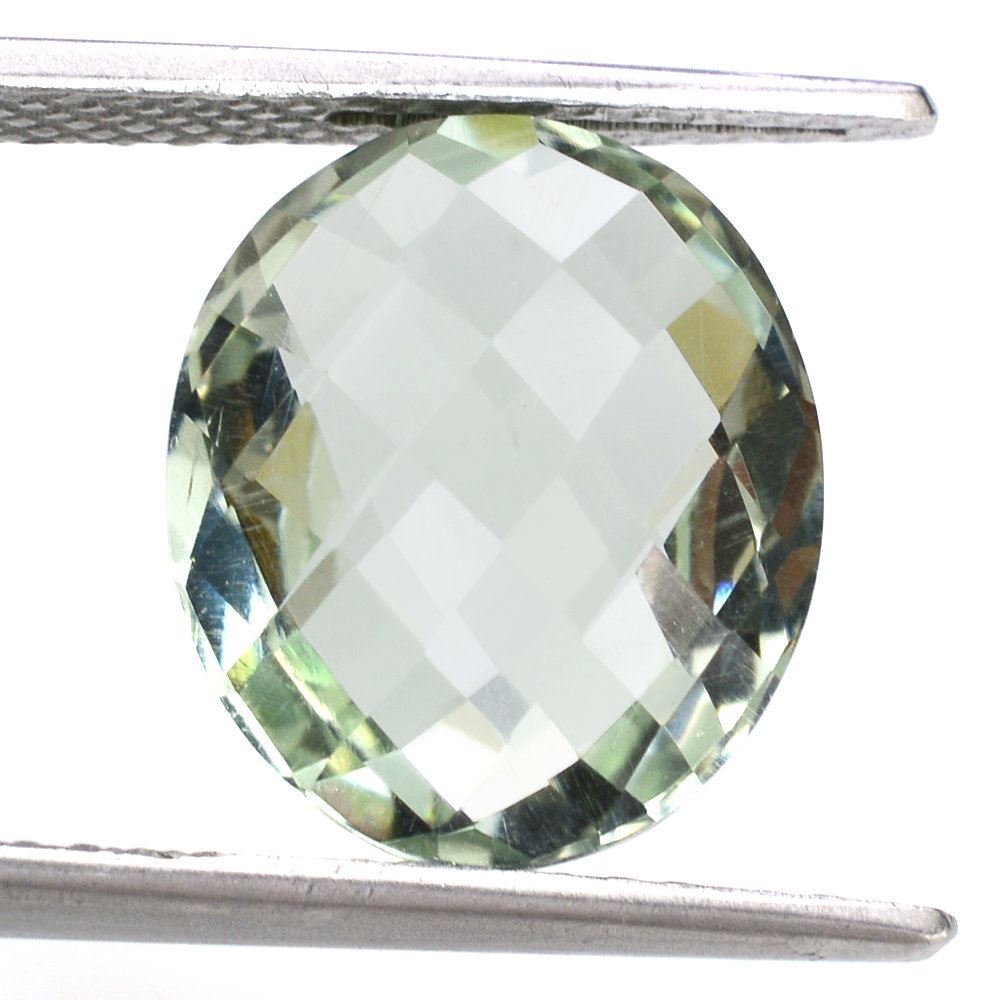 GREEN AMETHYST BRIOLETTE OVAL 14X12MM 6.54 Cts.