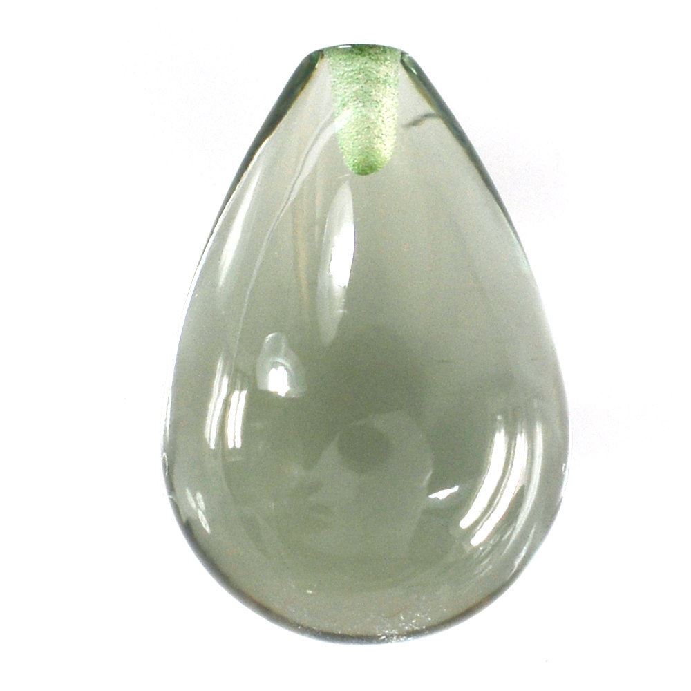 GREEN AMETHYST PLAIN DROPS (HALF DRILL) 16X11MM 12.02 Cts.