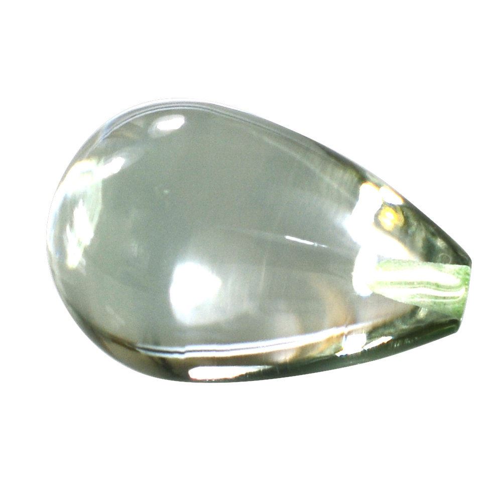 GREEN AMETHYST PLAIN DROPS (HALF DRILL) 16X11MM 12.02 Cts.