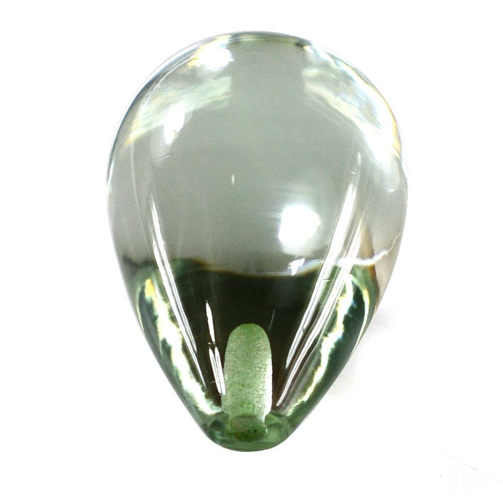 GREEN AMETHYST PLAIN DROPS (HALF DRILL) 16X11MM 12.02 Cts.