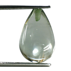 GREEN AMETHYST PLAIN DROPS (HALF DRILL) 16X11MM 12.02 Cts.